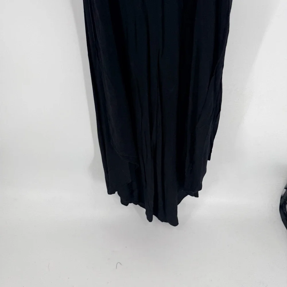 MSK Black Wide Leg Jumpsuit‎ Size L Strappy Cage Neck Sleeveless Boho Elevated